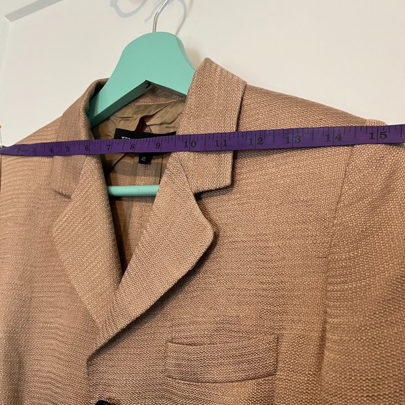Skirt suit, single pleat slant pockets, huckabak linen fabric, MADE IN ITALY - Picture 12 of 13
